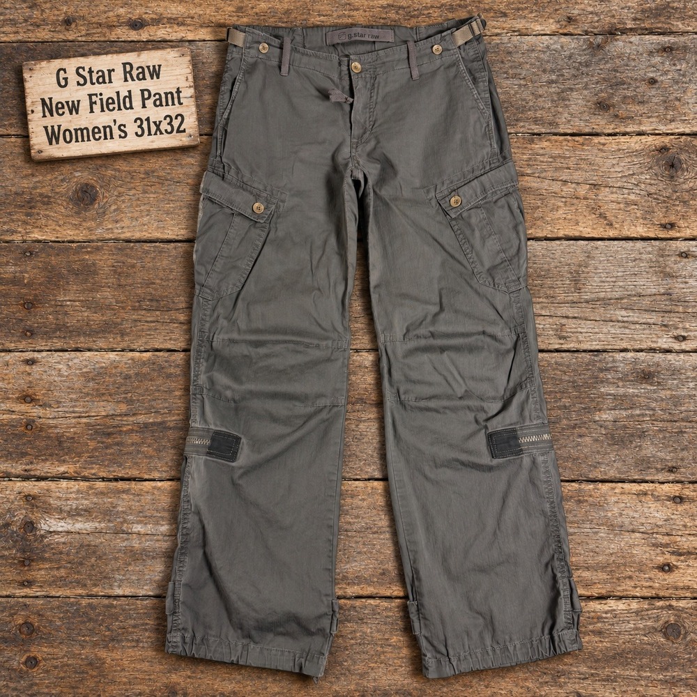 G Star Raw New Field Pant Womens 31x32 Gray Cargo Utility Pants 9145 523 991